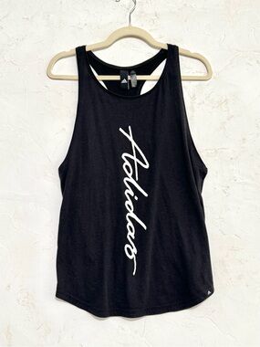 3/$20 Adidas Black Racerback Graphic Tank Top M